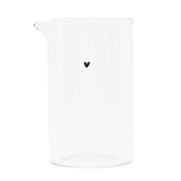 Bastion Collections Skleněný džbánek Black Heart 250 ml, čirá barva, sklo