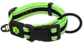 Active Dog Fluffy M limetka / Obojek pro psy / Nylonový / Reflexní prvky / 2,5x33-48 cm (0904-91744)