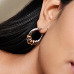 ELENYS Essence Hoops Dual – pozlacené náušnice 18K žluté zlato