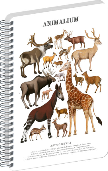 Spirálový blok Animalium - Sudokopytníci, čistý, A5