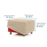 Super strečové potahy NIAGARA smetanová taburet (40 - 60 cm)