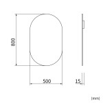 Erga Oval, oválné zrcadlo 50x80cm, ERG-V01-OVAL-5080-CL