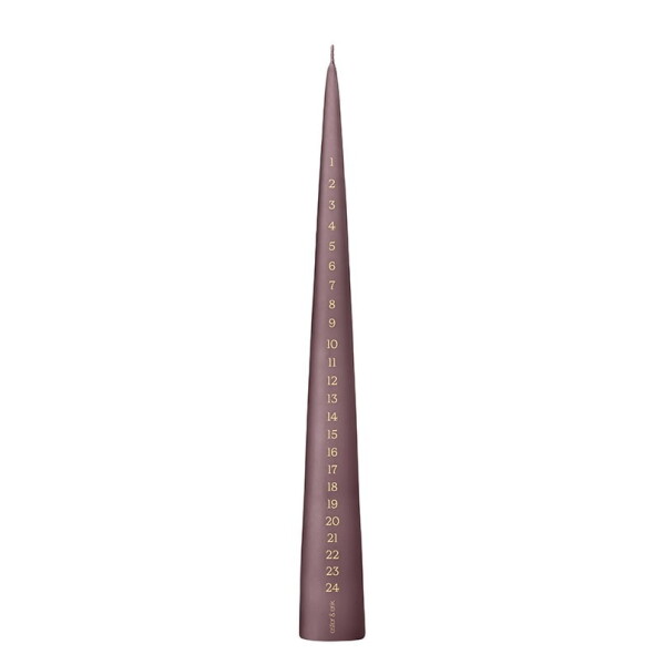 Ester & erik Adventní svíčka Cone 37 cm – 84 Winter Rose, růžová barva, vosk