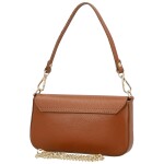 Luxusní dámská kožená kabelka na rameno Zinta, koňaková