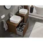 MEXEN/S - Rivel koupelnová skříňka pod umyvadlo 60, 1 šuplík, reliéf , ořech 91A20-06047-1-BF86