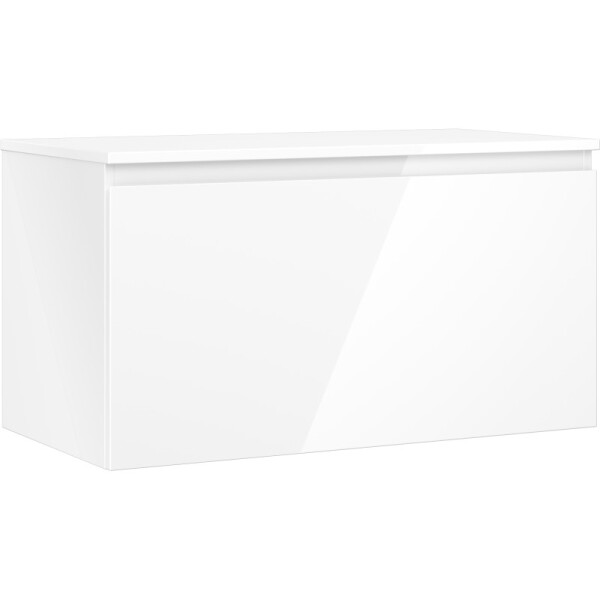 MEXEN/S - Orio koupelnová skříňka pod umyvadlo 90 cm s deskou, 1 šuplík, bílá lesk 91A10-09047-1-BFC00