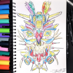 Popisovač Posca PC-7M, 4,5 5,5 mm, fialová (12)