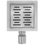 REA - Podlahová vpusť LINE 150x150 kartáčovaný nikl REA-G6205