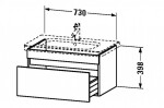 DURAVIT - DuraStyle Umyvadlová skříňka Compact, 40x73x37 cm, 1 zásuvka, lesklá bílá DS639902222