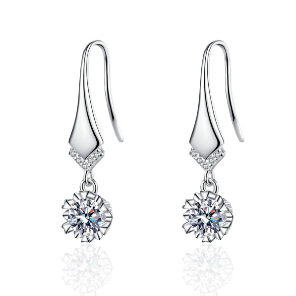 LUNICA Stříbrné visací náušnice VLOČKA 0559