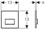 GEBERIT - Sigma50 Ovládání splachování pisoáru, chrom/alpská bílá 116.016.11.5
