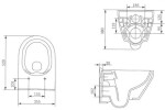 PRIM - předstěnový instalační systém s chromovým tlačítkem 20/0041 + WC CERSANIT CLEANON CREA OVÁL + SEDÁTKO PRIM_20/0026 41 CR1