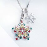 Exkluzivní vánoční náhrdelník Swarovski Elements - vánoční hvězda, Barevná/více barev 40 cm + 5 cm (prodloužení)