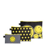 Cestovní taštičky na zip LOQI SMILEY Spiral, Dots, Spots, 3 ks