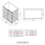 CERANO - Sprchový kout Santoro - levá - 6 mm - chrom, mléčné sklo - 110x100 - posuvný CER-665692