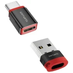 4smarts Data Blocker USB-C na USB-A a USB-C černá / Adaptér / blokace přenosu dat / 2 ks / max. 3 A (541615)