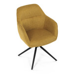 Židle jídelní a konferenční, žlutá látka, černé kovové nohy, otočný mechanismus