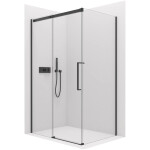 CERANO - Sprchový kout Lantono L/P - 8 mm - Soft-Close - černá matná, transparentní sklo - 170x80x195 - posuvný CER-433229