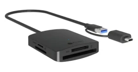 Icy Box IB-CR302-CU3 černá / Externí čtečka paměťových karet / 4v1 / USB-A USB-C 3.2 Gen 1 (IB-CR302-CU3)