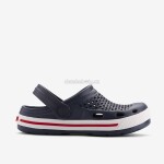 Dětské plážovky Coqui 6423 Navy/White Velikost: 28-29