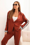 Dámská souprava s viskózou a lampasem a sportovní sako rudy UNI