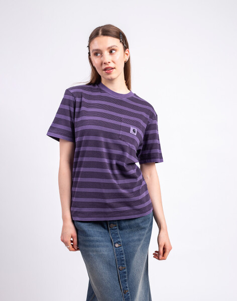 Tričko Carhartt WIP W' S/S Hanson Pocket T-Shirt Hanson W Stripe, Lokers garment dyed