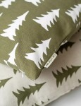 Fine Little Day Povlak na polštář Gran Forest Cream/Olive 48 x 48 cm, zelená barva, krémová barva, textil