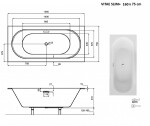 HOPA - Obdélníková vana VITAE SLIM+ - Barva sifonu - Chrom, Nožičky k vaně - Bez nožiček, Rozměr vany - 160 × 75 cm VANVIT16SLIMPLU