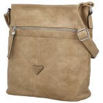 Trendy dámská koženková crossbody kabelka Skyler, béžová