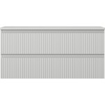 MEXEN/S - Rivel koupelnová skříňka pod umyvadlo 100 cm s deskou, 2 zásuvky, reliéf , šedá mat 91A20-10047-2-BFFC62