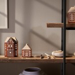 KÄHLER Porcelánový svícen Gingerbread Lighthouse Large, hnědá barva, keramika