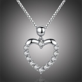Stříbrný náhrdelník se zirkony Ernesta - stříbro 925/1000, Stříbrná 44 cm