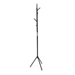 Věšák stojanový, výška 179 cm, kovová konstrukce, černý matný lak, nosnost 6 kg