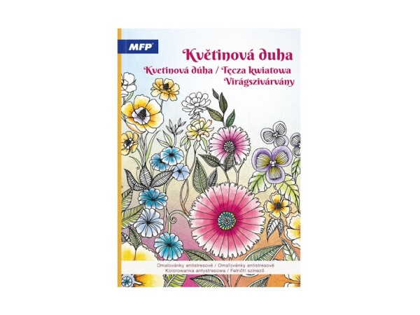 Květinová duha, antistresové omalovánky, MFP