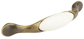 Tulip Nábytková úchytka porcelánová Gipa 96mm starozlatá (309009)