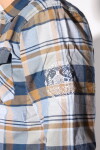 Picture FLINT L/S DARK BLUE/BROWN pánská košile