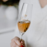 Bella Rose Sklenice na sekt Ženích - SK, zlatá barva, čirá barva, sklo, 250 ml