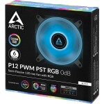 ARCTIC P12 PWM PST RGB 0dB černá / 120 mm / 0 - 2000 RPM / 48.8 CFM / RGB / 4-pin + 4-Pin Socket (ACFAN00186A)