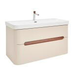 Koupelnová skříňka s umyvadlem a baterií SAT Fusion 97,5x53x45 cm pískově béžová mat SATFUSION2100BEUBA SATFUSION2100BEUBA
