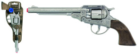 Revolver kovbojský stříbrný, kovový - 8 ran - Alltoys Gonher