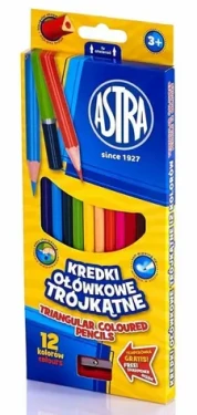 ASTRA Pastelky trojboké 12ks s ořezávátkem (26194)