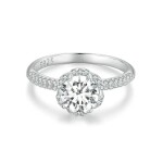 Stříbrný prsten Viviane 1 ct MOISSANITE + CERTIFIKÁT, 57 certifikát GRA, hadřík na čištění stříbra, dárková krabička