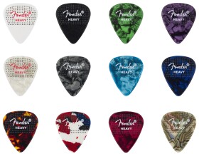 Fender 351 Dotted Celluloid Picks 12-Pack Heavy