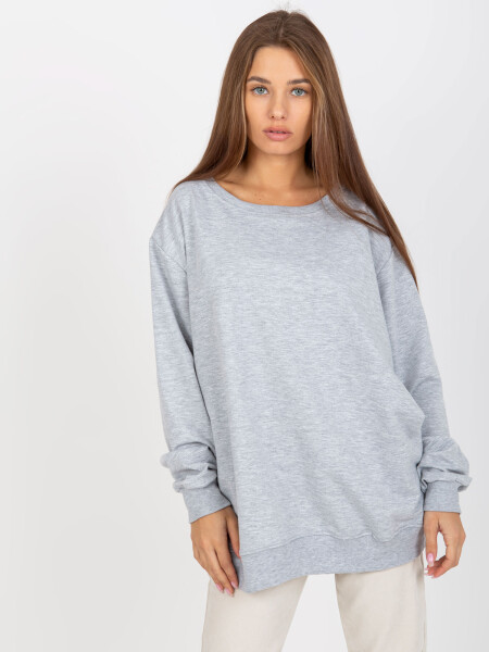 Šedá basic mikina bez oversize kapuce