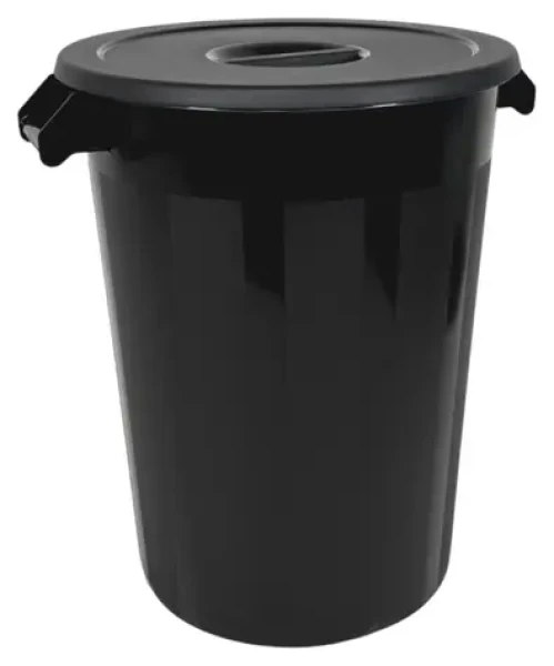 DENOX Odpadkový koš INDUSTRIAL 100 l černá / Ergonomická madla / HDPE / 3,5 mm stěna / -10 až +75 °C