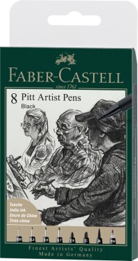 Faber-Castell Pitt Artist Pens sada 8 ks různé hroty černý inkoust