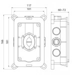 Rubineta - BOX Kubo-1F, BOX pro podomítkovou baterii bez přepínače OLBAPM0013