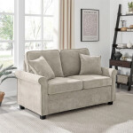 Dvoumístná pohovka, béžová, manšestrová látka, ASB-4170 BGE2