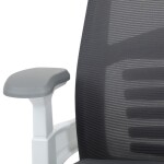 Židle kancelářská, tmavě šedá síťovina MESH, bílý plast, plastový kříž