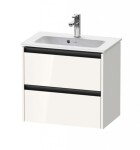 DURAVIT - Ketho.2 Umyvadlová skříňka 55x61x39 cm, 2 zásuvky, lesklá bílá K25255022220000